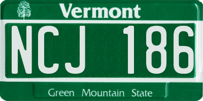 VT license plate NCJ186