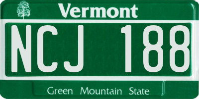 VT license plate NCJ188
