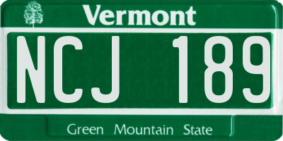 VT license plate NCJ189