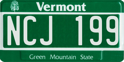 VT license plate NCJ199