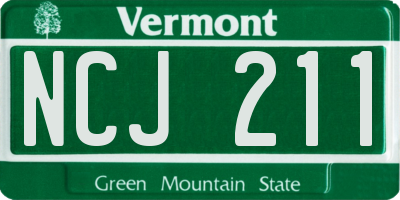 VT license plate NCJ211