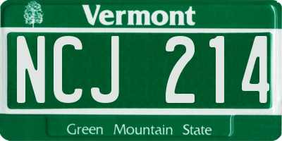 VT license plate NCJ214