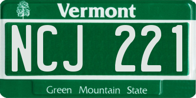 VT license plate NCJ221