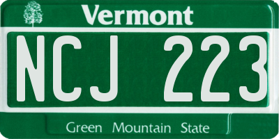 VT license plate NCJ223