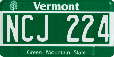 VT license plate NCJ224