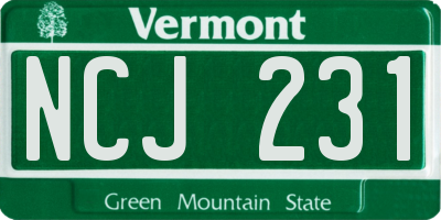 VT license plate NCJ231