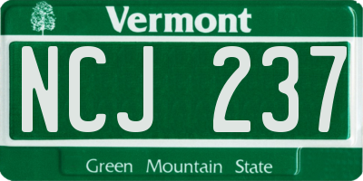 VT license plate NCJ237