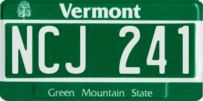 VT license plate NCJ241