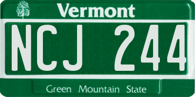 VT license plate NCJ244