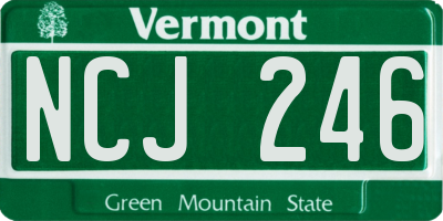 VT license plate NCJ246