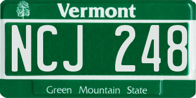 VT license plate NCJ248