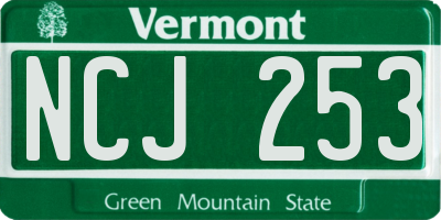 VT license plate NCJ253