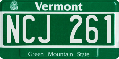 VT license plate NCJ261