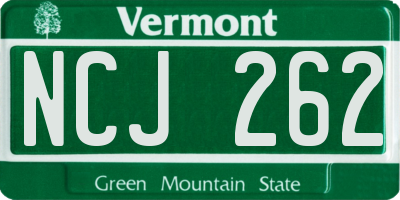 VT license plate NCJ262