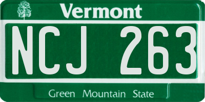 VT license plate NCJ263