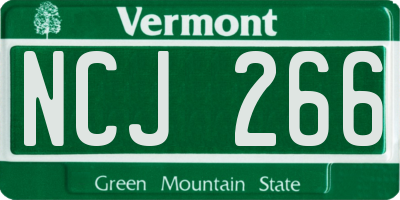 VT license plate NCJ266