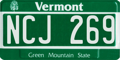 VT license plate NCJ269