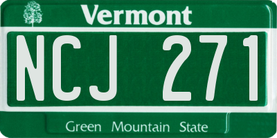 VT license plate NCJ271