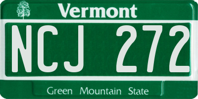 VT license plate NCJ272