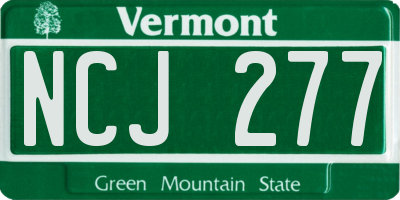 VT license plate NCJ277