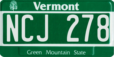 VT license plate NCJ278