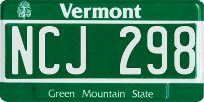 VT license plate NCJ298