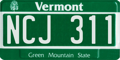 VT license plate NCJ311