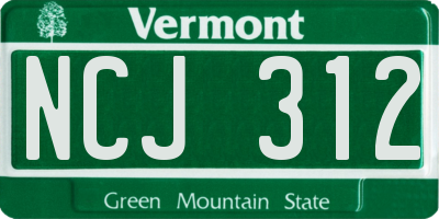 VT license plate NCJ312
