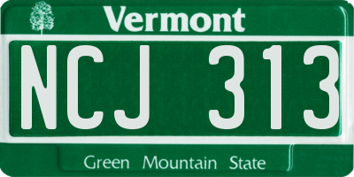 VT license plate NCJ313