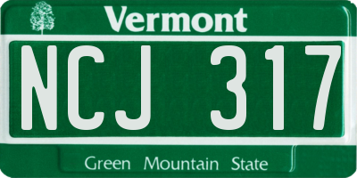 VT license plate NCJ317