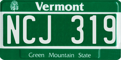 VT license plate NCJ319