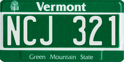 VT license plate NCJ321
