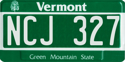 VT license plate NCJ327