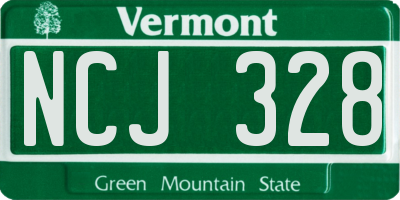 VT license plate NCJ328