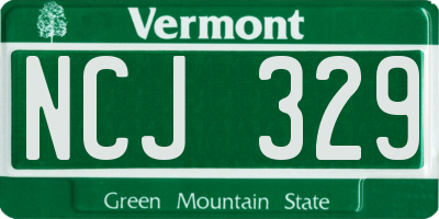 VT license plate NCJ329