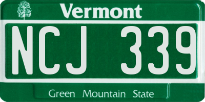 VT license plate NCJ339
