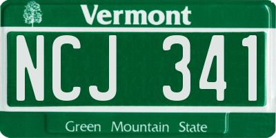 VT license plate NCJ341
