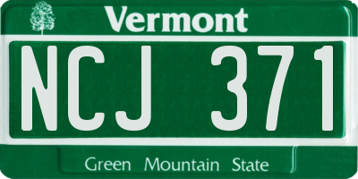 VT license plate NCJ371
