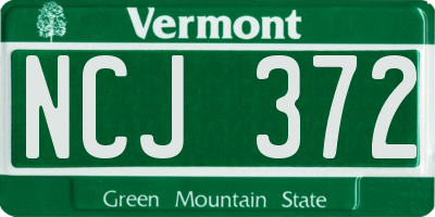 VT license plate NCJ372