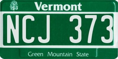 VT license plate NCJ373