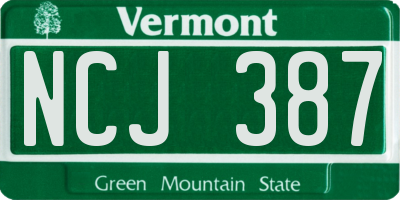 VT license plate NCJ387