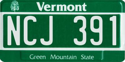 VT license plate NCJ391