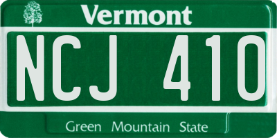 VT license plate NCJ410