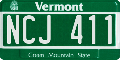 VT license plate NCJ411