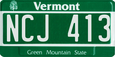 VT license plate NCJ413