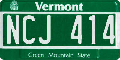 VT license plate NCJ414