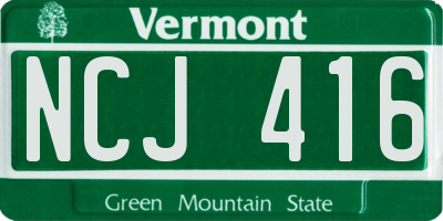 VT license plate NCJ416