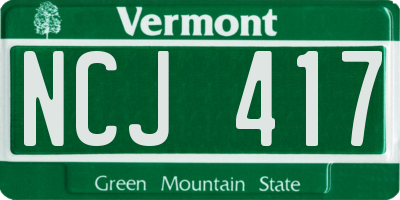 VT license plate NCJ417