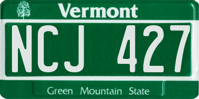 VT license plate NCJ427