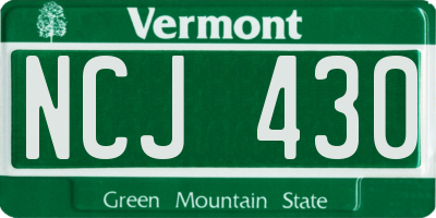 VT license plate NCJ430